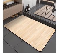 Spanish Brand Alfombra Baño Diatomita 40X60Cm Madera Beige Agua Súper Absorbente, Antideslizante, Secado Rápido, Suave Y Acogedora