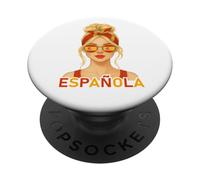 Spanish Girl Española Spain Flag Spanish Girlfriend Wife PopSockets PopGrip Adhesivo