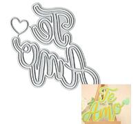 Spanish Love You - Troqueles de corte de metal para hacer tarjetas de papel, álbumes de recortes, manualidades, troqueles de tarjetas, decoración de troqueles de 4.37 x 3.74 pulgadas
