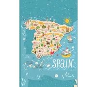 Spanish Map Notebook: Lined A5 Journal with Famous Spanish Landmarks and Symbols: 100 Pages for Writing, Sketching, and Creativity - Glossy Cover, ... Perfect for School, Travel, and Everyday Use