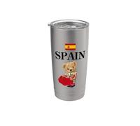 Spanish Teddy Bear Bull Fighter, Spain Illustration Graphic Vaso térmico de acero inoxidable de doble pared