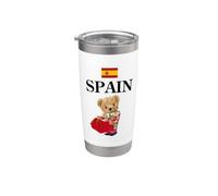 Spanish Teddy Bear Bull Fighter, Spain Illustration Graphic Vaso térmico de acero inoxidable de doble pared