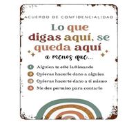 Spanish Text Retro Metal Tin Sign Vintage Office Wall-Art Private Conversation Theme Decor 8 X 12 Inch