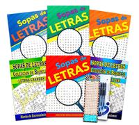 Spanish Word Find Puzzle Books for Adults Seniors -- Set of 6 Word Search Books (Over 390 Puzzles Total) ~ Libros de B squeda de Palabras y Crucigrama