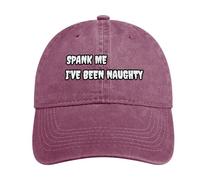 Spank ME I've Been Naughty - Divertida gorra de béisbol de algodón vaquero vintage ajustable con visera para el sol, sombrero para papá para mujeres y hombres, Estilo rojo vino, Talla única