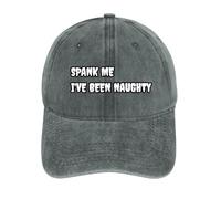 Spank ME I've Been Naughty - Divertida gorra de béisbol de algodón vaquero vintage ajustable con visera para el sol, sombrero para papá para mujeres y hombres, Estilo gris, Talla única