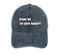 Spank ME I've Been Naughty - Divertida gorra de béisbol de algodón vaquero vintage ajustable con visera para el sol, sombrero para papá para mujeres y hombres, Navy-style, Talla única