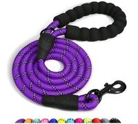 Spanner In The Works® Correa morada para perros grandes, correas reflectantes para perros, correa de 1,5 m de largo, correa gruesa de 13 mm antitirones para perro, mango cómodo, fuerte, giratorio