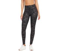 Spanx Leggings de camuflaje de piel sintética para Mujer, Negro (Matte Blk Camo), S
