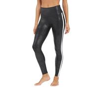 Spanx Leggings de piel sintética de rayas para Mujer, Negro, L