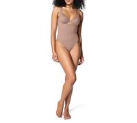 Spanx Mujer Seamless Power High-Waisted Thong Shapewear Briefs, Cafe Au Lait, M
