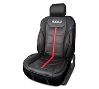 Sparco 1 Respaldo Universal de Asiento para Coche Modelo, Negro/Rojo (Ferrara)