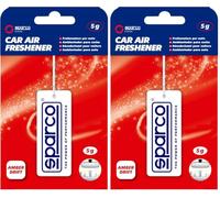 Sparco Ambientador de Coche de Celulosa con Colgador, Fragancia Amber Drift, Aroma Amaderado y Especiado, 5 Gramos (Paquete de 2)