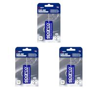 Sparco Ambientador de Coche de Celulosa con Colgador, Fragancia Steel Air, Aroma Fougère Aromático con Notas Herbales y Fondo Limpio Almizclado, Hasta 30 Días, 5 Gramos (Paquete de 3)