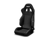 Sparco - Asiento R100 MY2022 Negro, Reclinable con Doble Palanca, Tejido 3D Transpirable, Compatible Arnés 3 y 4 Puntos, Marco Acero Compacto, Ideal Coche Deportivo y Sim-Racing