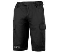Sparco Bermudas Cargo Multiusos de Trabajo Negro TG.XXL Algodón Elástico