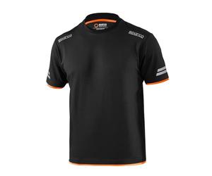 Sparco - Camiseta Técnica Tucson - Zonas Reflectantes Alta Visibilidad - Hombros Reforzados - Algodón y Poliéster Efecto Piqué - Talla 4XL - Negro