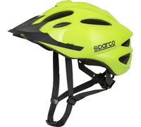 Sparco Casco de Bicicleta Deportiva Amarillo en PC y EPS Talla L con Estructura Moldeada y 21 Orificios de ventilación