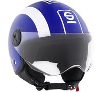 Sparco Casco de Moto Demi-Jet Azul y Blanco con Carcasa de ABS, Talla L