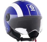 Sparco Casco de Moto Demi-Jet Azul y Blanco con Carcasa de ABS, Talla XS