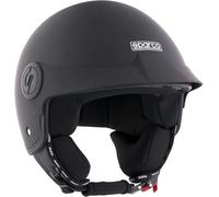 Sparco Casco Demi-Jet con Peak para Motocicletas Negro Mate con Carcasa de ABS Talla S