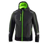 Sparco - Chaqueta Tech Softshell - Tejido De Tres Capas Impermeable Y Cortaviento - Cremallera Central Revestida Y Bolsillos Seguros - Cordón Inferior Ajustable E Inserciones Elásticas - Talla XS