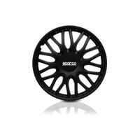 Sparco CORSA SPC1592BK SPC1593BK 1 Tapacubos Treviso Bicolor Negro 15 pulgadas, Set de 4