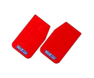 Sparco - Faldillas, Color Rojo, Protector de Arcos de Rueda Universal, Polietileno 1,5 mm, Pack 2 Unidades, Protección contra Salpicaduras y Barro