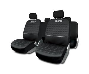 SPARCO Funda de asiento universal : 2 asientos (delanteros) + 3 asientos (traseros) Negro / Gris (Ref: SPC1042SV)