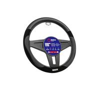 Sparco Funda de Volante S122 Negra de Ante PVC, Negro
