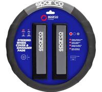 Sparco Funda para Volante de Coche y trabilla para cinturón SPC1111K Gris y Negra