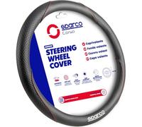 Sparco Funda para Volante Origin, Negra y roja, Logotipo de TPU, Universal, Antideslizante y Duradera, diseño Deportivo de Carreras