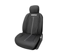 Sparco Funda Respaldo de Asiento Coche Negro/Gris Modelo 0910 PVC Acolchado Espuma 5mm Ajuste Universal Confort Interior