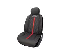 Sparco Funda Respaldo de Asiento Coche Negro/Rojo Modelo 0910 PVC Acolchado Espuma 5mm Ajuste Universal Confort Interior
