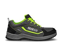 SPARCO, Industrial Shoe Unisex Adulto, Grigio Scuro-Verde Fluo, 43 EU
