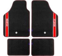 SPARCO Juego Completo 03763 Tapetes Alfombra Auto Rojo Universales 4 Piezas