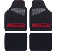 Sparco Juego Completo de Alfombrillas universales SPC19 de poliéster Negro/Rojo