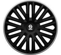Sparco Juego de 4 Fundas para Ruedas de Coche Bergamo SPC1485BKGR de 14 Pulgadas, Color Negro y Gris