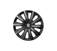Sparco Juego de 4 Tapacubos de 15” Modelo Milano Negro/Gris. Diseño Deportivo para Las Llantas de tu Coche. Fabricación Resistente y Duradera.