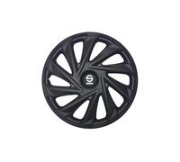 Sparco Juego de 4 Tapacubos de 15” Modelo Varese Negro. Diseño Deportivo para Las Llantas de tu Coche. Fabricación Resistente y durader
