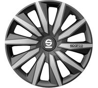 Sparco Juego de 4 Tapacubos Milano 15 Pulgadas Gris/Plateado