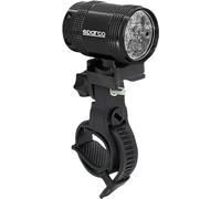 Sparco Juego de Luces Delanteras y traseras de Aluminio para Bicicleta con luz Fija e Intermitente