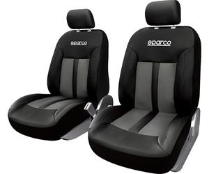 SPARCO Juego Fundas Asientos Poliéster Universales Delanteras Auto Negro/Gris