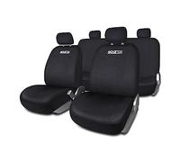 Sparco Juego Universal de Fundas para Asiento de Coche SPS402, Completamente Negras, de 3 mm