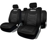 Sparco Juego Universal SPC1016 de Funda Completa para Asiento de Coche en Forma de Panal, Color Negro