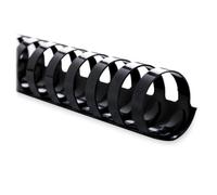 Sparco Lomos de encuadernación de plástico, 1-1/2 pulgadas, capacidad de 320 hojas, 100 por caja, negro (SPR18003)