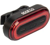Sparco Luz Trasera para Bicicleta de Aluminio y Silicona Impermeable y Recargable