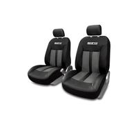 Sparco SPC1018GR - Juego de 2 Fundas Delanteras para Asiento Coche 6 Piezas Sparco S-LINE, Gris/Negro