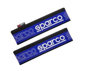 Sparco - Protector de cinturón de seguridad para coche, color azul