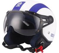 Sparco Riders Demi Jet 69386 - Casco de moto, blanco/azul mate, talla XS